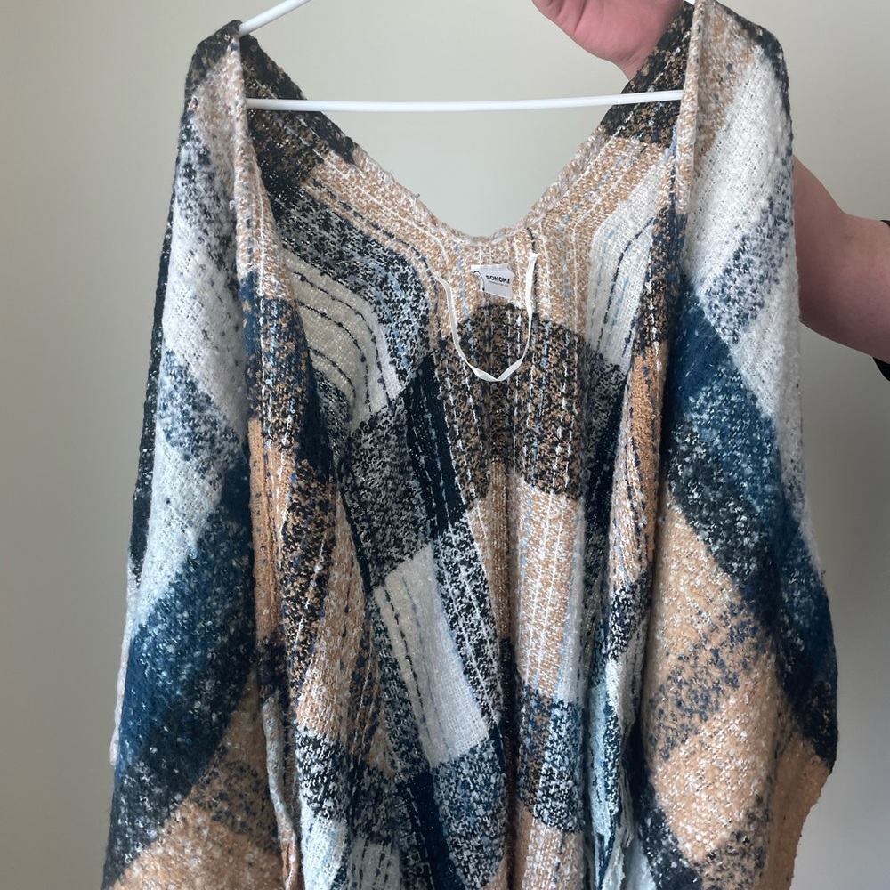 Sonoma Multicolor Knit Poncho